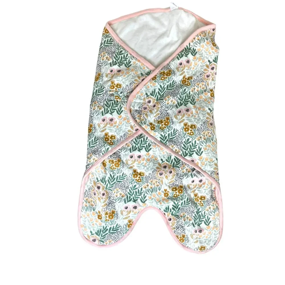 Nordstrom COTTON WRAP BABY BUNTING | NWT | White Pink Wildflowers Print - Picture 2 of 11